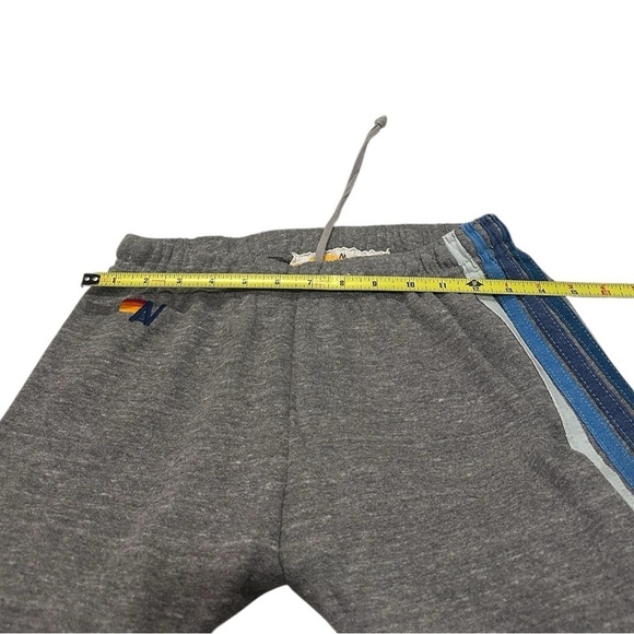 Aviator Nation - 5 Stripe Sweatpants Heather Gray and Blue Medium - Picture 6 of 9